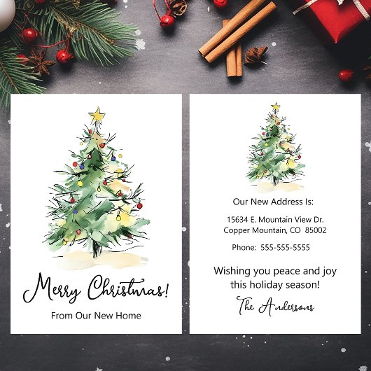 Prettig Kerstfeest Nieuw Huis Moderne Kerstboom Aankondiging