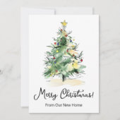 Prettig Kerstfeest Nieuw Huis Moderne Kerstboom Aankondiging (Voorkant)