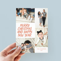 Prettig kerstfeest Nieuw jaar Rood 4 foto collage