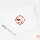 Prettig Kerstfeest & Nieuw Jaar Winter Lieve Uil N Ronde Sticker (Envelop)