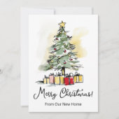 Prettig kerstfeest Nieuwe Thuis Moderne Kerstboom Aankondiging (Voorkant)