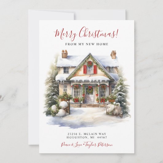 Prettig kerstfeest nieuwe woning aankondiging (Voorkant)