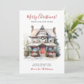 Prettig Kerstfeest Nieuwe Woonplaats Aankondiging (Staand voorkant)
