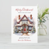 Prettig Kerstfeest Nieuwe Woonplaats Aankondiging (Staand voorkant)