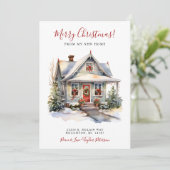 Prettig Kerstfeest Nieuwe Woonplaats Aankondiging (Staand voorkant)