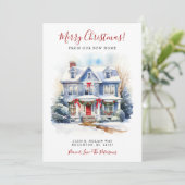 Prettig Kerstfeest Nieuwe Woonplaats Aankondiging (Staand voorkant)