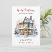 Prettig Kerstfeest Nieuwe Woonplaats Aankondiging (Staand voorkant)