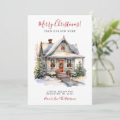 Prettig Kerstfeest Nieuwe Woonplaats Aankondiging (Staand voorkant)
