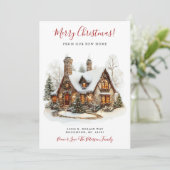 Prettig Kerstfeest Nieuwe Woonplaats Aankondiging (Staand voorkant)