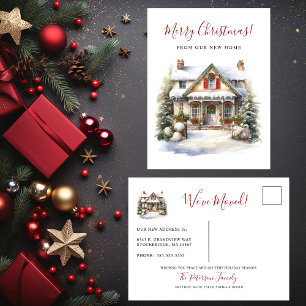 Prettig Kerstfeest Nieuwe Woonplaats Aankondigingskaart