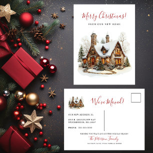 Prettig Kerstfeest Nieuwe Woonplaats Aankondigingskaart
