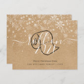 Prettig kerstfeest nieuwjaar Rustieke rol op plezi Uitnodiging Briefkaart (Voorkant / Achterkant)