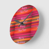 Prettig kerstfeest nieuwjaarsontwerp voor het canv ronde klok (Hoek)