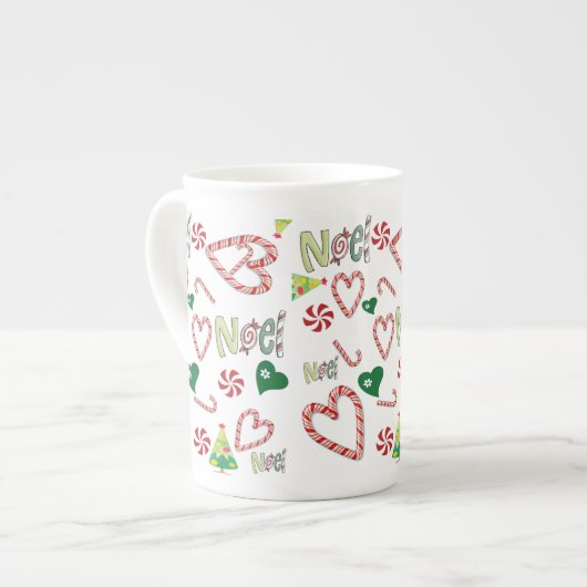 Prettig kerstfeest, Noel Bone China Mok (Links)