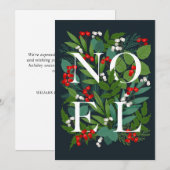 Prettig kerstfeest NOEL Rustic Bedrijfs Groet Feestdagenkaart (Voorkant / Achterkant)