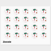 Prettig kerstfeest Noorderpool Kerstman  Ronde Sticker (Vel)
