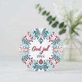 Prettig kerstfeest, Noors kerstgroet Feestdagenkaart (Staand voorkant)