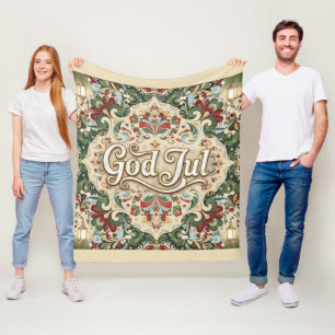 Prettig kerstfeest Noors Noorwegen Kerst fleece de Deken