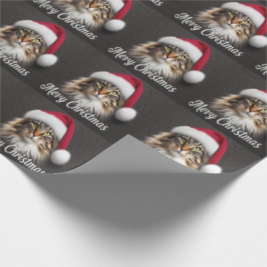 Prettig kerstfeest Noorse Boskat, Sinterklaas poes Cadeaupapier (Hoek)