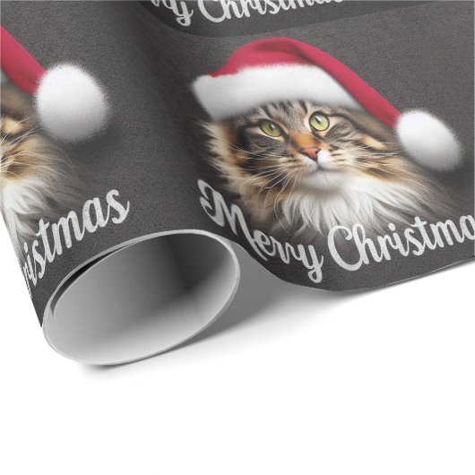 Prettig kerstfeest Noorse Boskat, Sinterklaas poes Cadeaupapier (Rol Hoek)