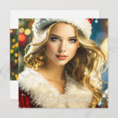 Prettig Kerstfeest - Nostalgische Kerst Feestdagenkaart (Voorkant / Achterkant)