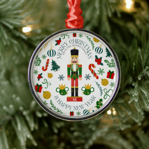 Prettig kerstfeest notenkraker aangepaste monogram metalen ornament