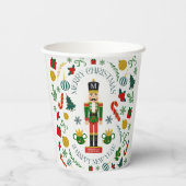 Prettig kerstfeest notenkraker aangepaste monogram papieren bekers (Achterkant)
