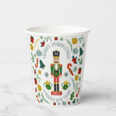 Prettig kerstfeest notenkraker aangepaste monogram papieren bekers (Voorkant)