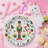 Prettig kerstfeest notenkraker aangepaste monogram papieren bordje (Feest)