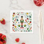 Prettig kerstfeest notenkraker aangepaste monogram servet (Insitu)