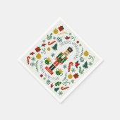 Prettig kerstfeest notenkraker aangepaste monogram servet (Hoek)