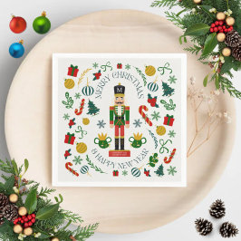 Prettig kerstfeest notenkraker aangepaste monogram servet