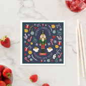 Prettig kerstfeest notenkraker aangepaste monogram servet (Insitu)