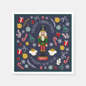 Prettig kerstfeest notenkraker aangepaste monogram servet (Voorkant)