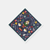 Prettig kerstfeest notenkraker aangepaste monogram servet (Hoek)