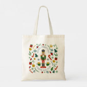 Prettig kerstfeest notenkraker aangepaste monogram tote bag (Achterkant)