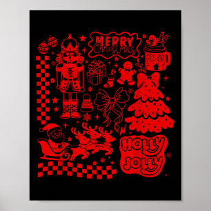 Prettig kerstfeest Notenkraker Kerstman Peperkoek Poster