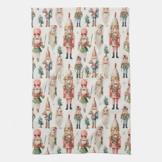 Prettig kerstfeest Notenkraker Vakantie Theedoek (Verticaal)