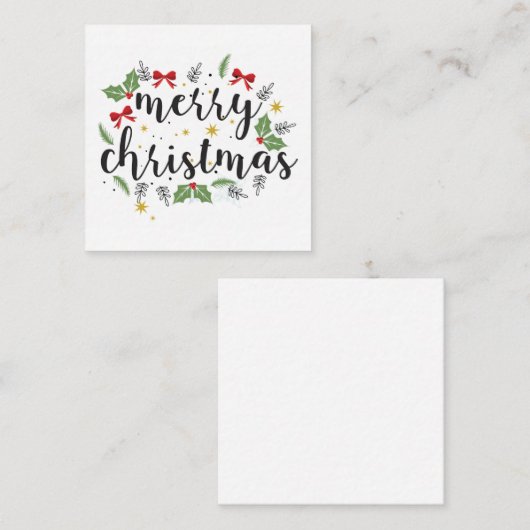 Prettig Kerstfeest , Notitiekaart, Kerstkaart Notitiekaartje (Voorkant / Achterkant)