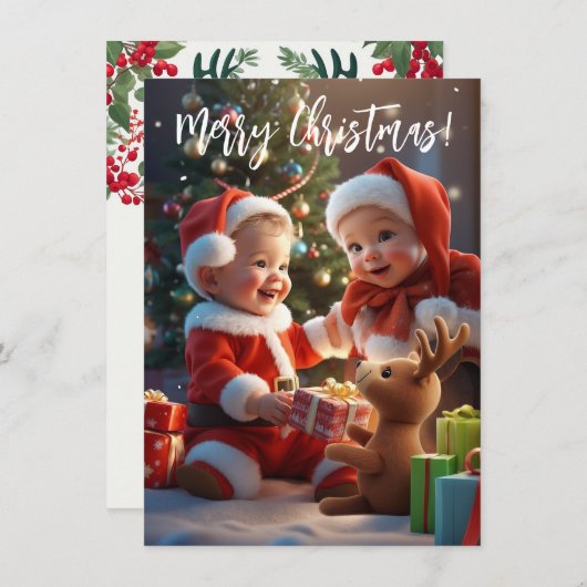 Prettig Kerstfeest Notitiekaartje (Voorkant / Achterkant)