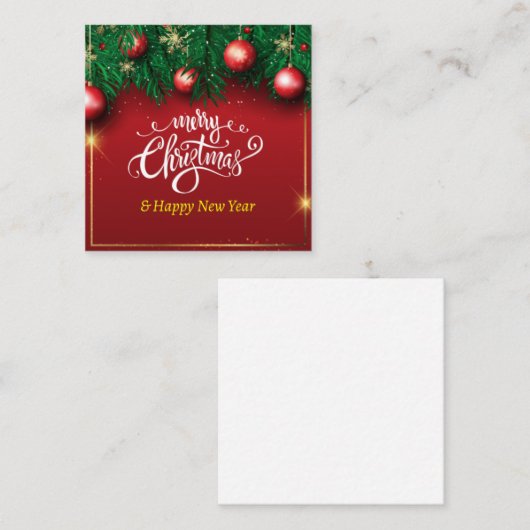 Prettig kerstfeest notitiekaartje (Voorkant / Achterkant)