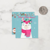 Prettig kerstfeest notitiekaartje (Voorkant / Achterkant in situ)