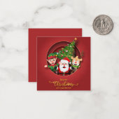 Prettig kerstfeest notitiekaartje (Voorkant / Achterkant in situ)