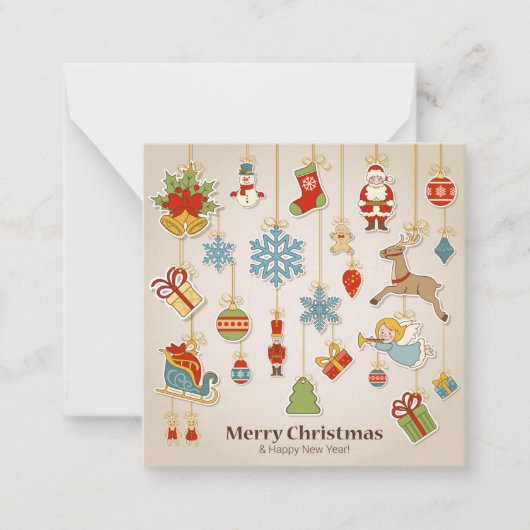 Prettig kerstfeest notitiekaartje (Voorkant)