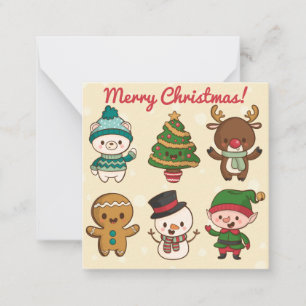 Prettig kerstfeest notitiekaartje
