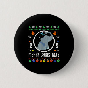 Prettig kerstfeest Olifant Verschrikkelijke trui K Ronde Button 5,7 Cm