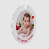 Prettig kerstfeest oma & aangepaste foto ornament (voorkant)