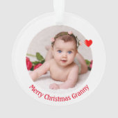 Prettig kerstfeest oma & aangepaste foto ornament (achterkant)