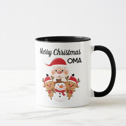 Prettig kerstfeest OMA cadeau mok (Rechts)