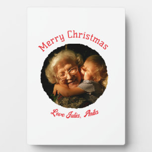 Prettig kerstfeest oma dochter foto cirkel fotoplaat